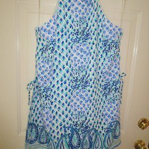 LILLY Blue Floral Shorts /Skort Romper Dress